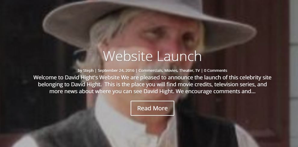 A Bio Site Featuring David Hight - Actor, Artist and Entrepreneur